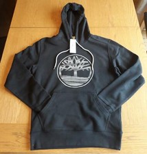 Image of BNWT TIMBERLAND BLACK OVERHEAD HOODIE HOODED JUMPER - SMALL S - RRP £60