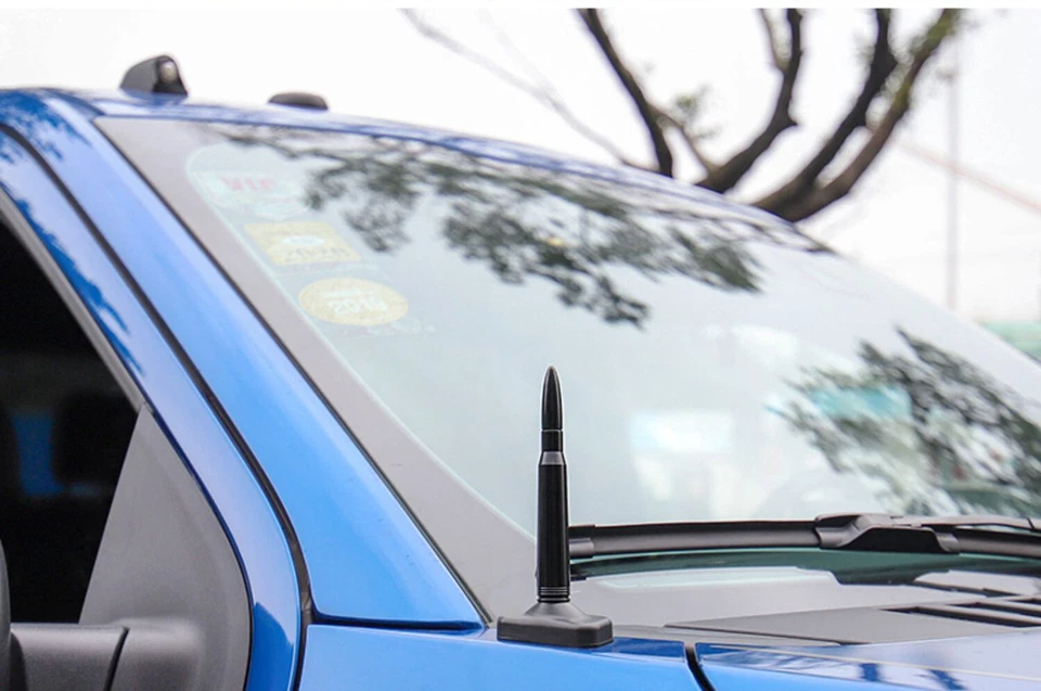 Antena bala negra 50 CAL apta para Ford F150 Raptor F-250 F-350 Super Duty EOA Foto 3 de 4