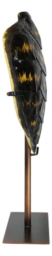 Nautical Marine Black Tone Faux Hawksbill Turtle Shell Sculpture With Pole Stand - Picture 3 of 11