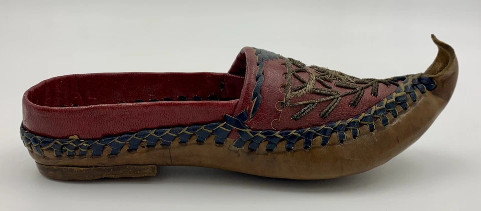 Zapatillas para fumar vintage de cuero hechas a mano de Turquía/Oriente Medio Foto 4 de 4