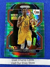 2022 #158 Tamika Catchings WNBA Panini Prizm Anniversary Green Prizm HOF Fever