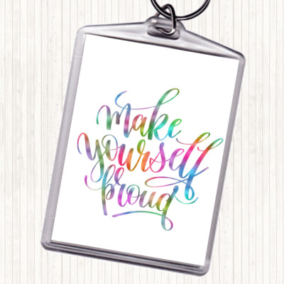 Make Yourself Pfund Regenbogen Zitat Taschenanhänger Schlüsselanhänger Schlüsselring