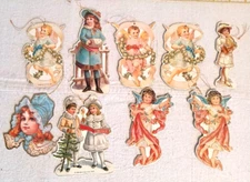 Victorian Cherubs Ornaments Lot Of 9 Merrimack B. Shackman Chipboard Die Cut