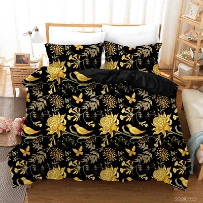 3D China Flower Pattern Quilt Cover Set Bedding Sets Pillowcases Queen 8