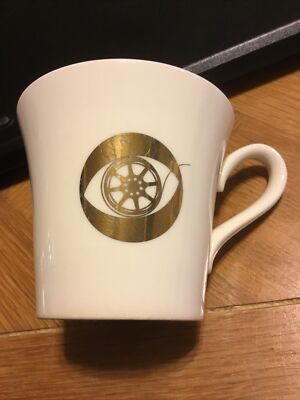 GOLD LEAF CBS Television SERVICE AWARD '50s ANTIQUE COFFEE MUGs CUPs  Paramount