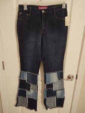 Vintage Zana Di Patchwork Jeans Denim Flare Hippie Boho Fringe Size 7 ~ ZanaDi