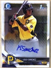 2018 Topps 1st Bowman Chrome Lolo Sanchez Pottsburgh Pirates Auto #BCPA-LSA