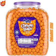 Utz Cheese Balls Barrel, Tasty Snack Baked with Real Cheddar Cheese, 36.5 Oz