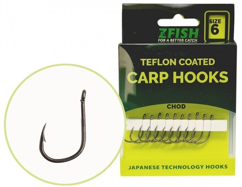 ZFISH Hameçons Pêche à la Carpe Téflon Coated Hameçon Bornes Grand Gape Curve - Photo 10/10