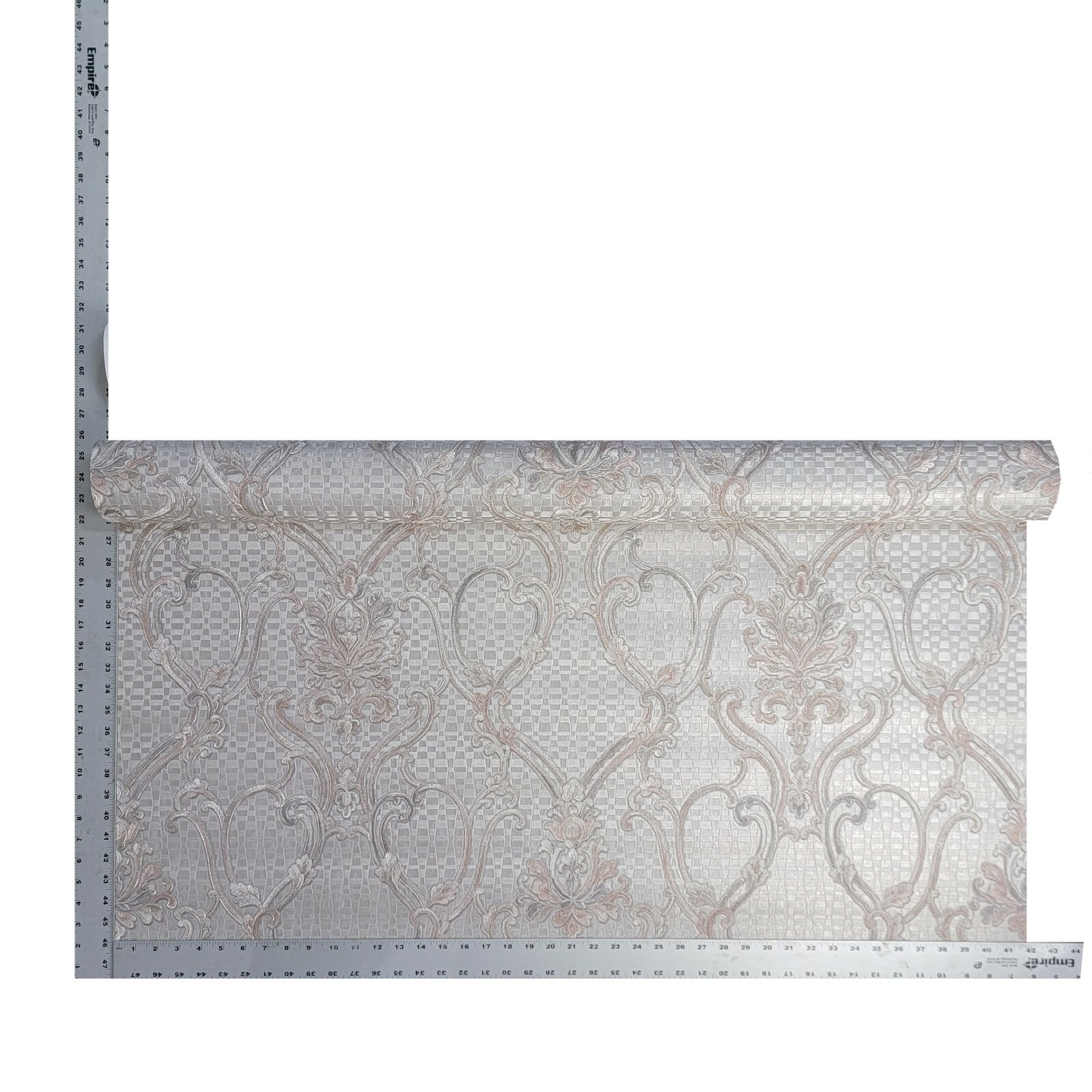 Embossed floral Victorian damask Silver Gray Bronze metallic wallpaper damask 3D