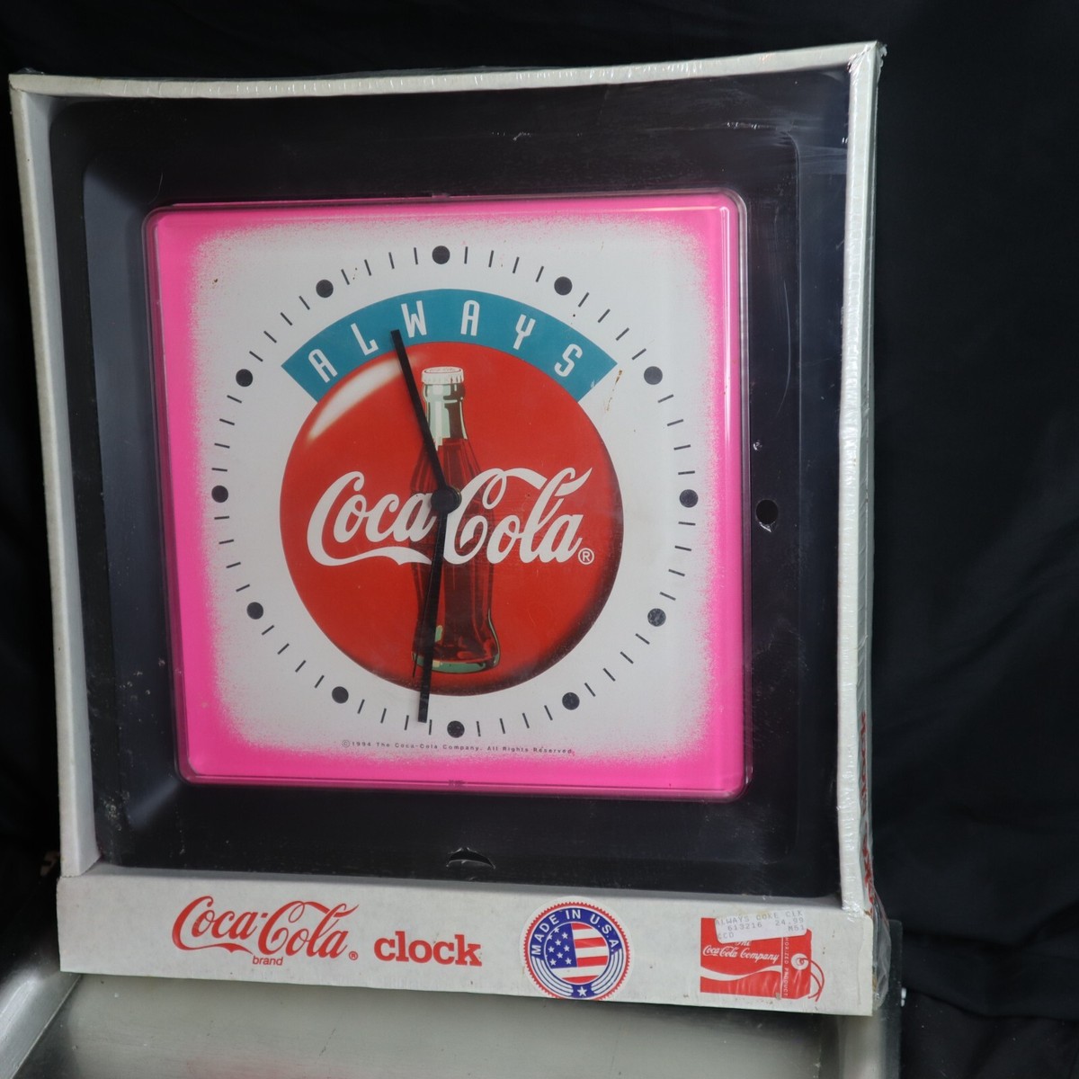 COCA-COLA Clock Square VTG 90s Always Coke Brand New