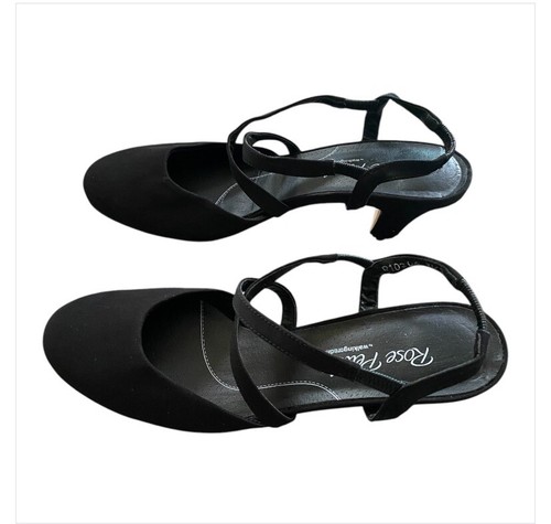 Rose Petals by Walking Cradles Women’s Caliente Heels Black Size 7.5 Round Toe - Picture 2 of 5