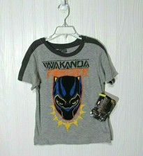 Boys Marvel Black Panther T Shirt Size 7 NWT