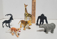 Vtg African Safari Jungle Animals: Giraffe Cheetah Tiger Gorilla Hippo Antelope