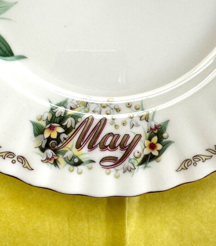 Golden Crown E&R Bouquet of the Month, May Lily of the Valley Dessert Plate 8in - Picture 11 of 19