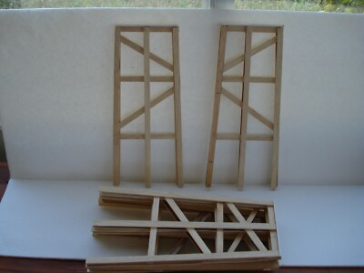 #ad O SCALE WOOD BRIDGE BENTS SUPPORTS PIERS 12quot;HIGH x 4quot;TOP x 5.75quot;BASE CUSTOM BILT $7.99