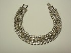 Vintage Signed Weiss Prong Set Clear Rhinestone Bracelet