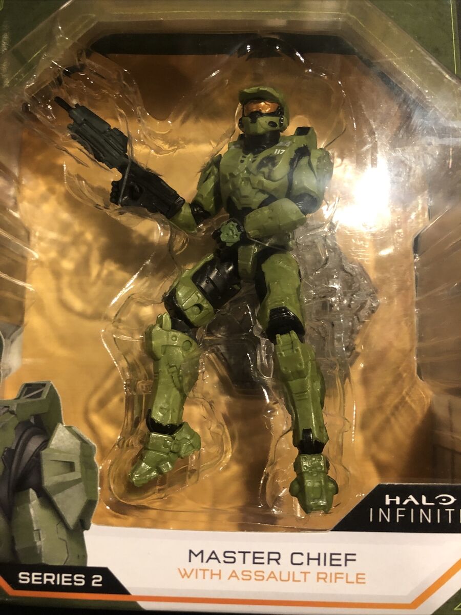 HALO INFINITE MASTER CHIEF FIGURE w/ ASSAULT RIFLE SERIES 2 NEW SEALED 4.5  INCH