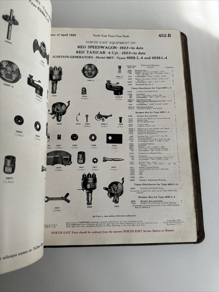 North East Electric Catalog Parts Price Books Rochester NY 1920s