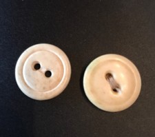 Pair of Vintage Vegetable Ivory Buttons 2 Hole Cream Color 3/4"
