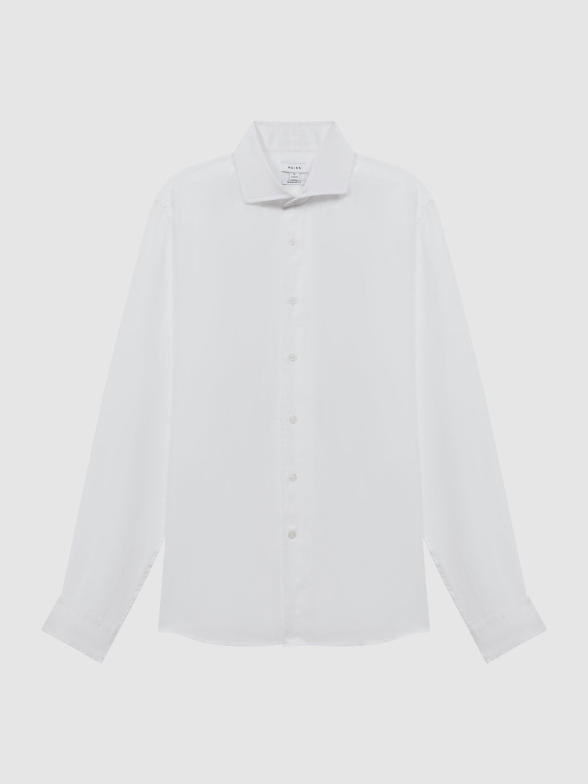 REISS Rex Linen Cutaway Collar Shirt Top in White image 5