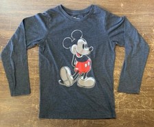 Disney Kid's Size 8 Mickey Mouse Jumping Beans Dark Gray Long Sleeve T-Shirt