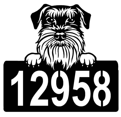 Schnauzer Address Sign - Detailed Dog Design with Custom House Numbers - Made in - Picture 7 of 8