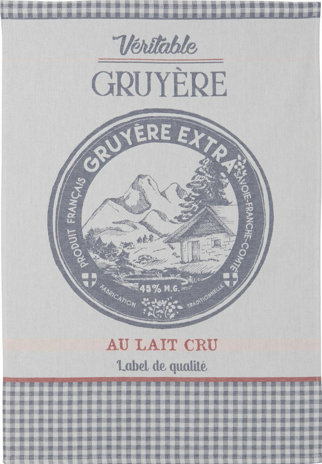 Coucke ""Veritable Gruyere"", Woven cotton tea towel. Designed in France.
