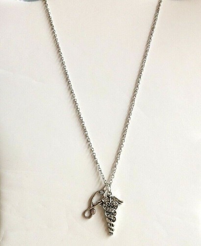 Medical Nursing Caduceus Stethoscope Necklace 20" Nurse Doctor Respiratory Gift - Picture 12 of 12