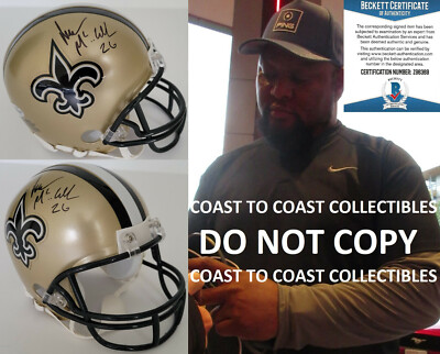 Deuce McAllister signed New Orleans Saints mini helmet proof Beckett autographed Deuce McAllister signed New Orleans Saints mini helmet proof Beckett autographed