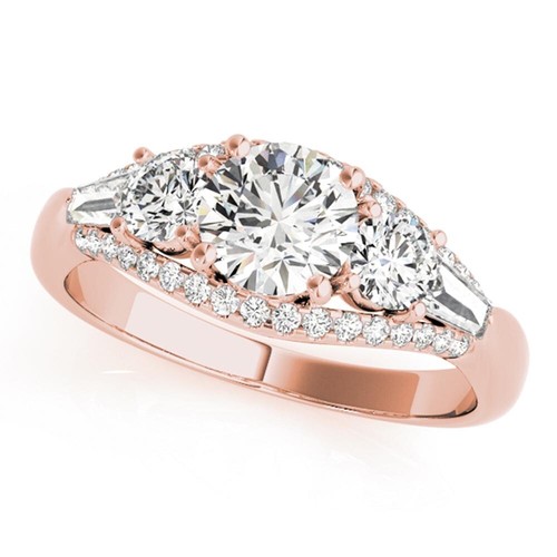 Wedding Ring 14K Rose Gold IGI GIA 1.50 Carat Lab Created Round Cut Diamond 5 - Picture 6 of 13