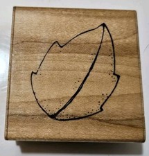 Large Leaf Rubber Stamp Wood Mount D.O.T.S. Tree Leaf Nature Scrapbooking Crafts