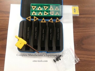 1/2'' Indexable Turning Tool Bits 5pcs set & extra 10 TCMT32 Inserts #TOBC121