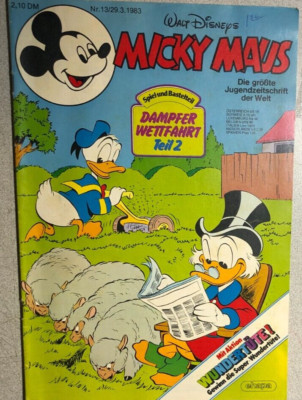 MICKY MAUS #13 (1983) German language comic book with poster FINE
