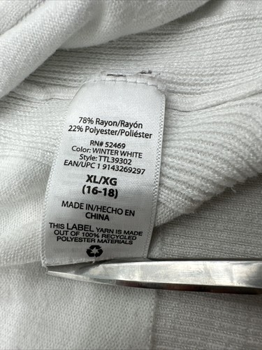 Time and Tru Cardigan Women X-Large White Solid Open ..#19138 - 第 13/17 張圖片