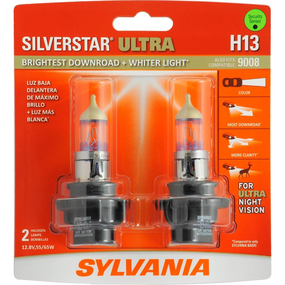 Sylvania SilverStar Ultra 9008 H13 65/55W Two Bulbs Headlight Replacement Stock - Image 2 of 4