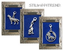 CHARM ANHÄNGER WOLF 3 Varianten heulend sitzend silber für ARMBAND und KETTE