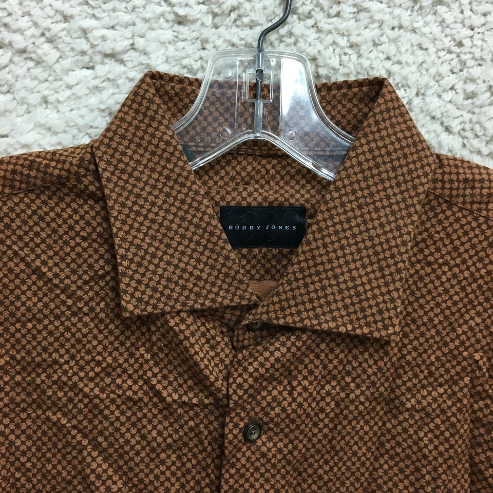Bobby Jones Button Up Shirt Extra Large Adult Brown Floral Long Sleeve Mens XL - Image 4 of 4