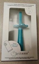 Grabease Double Sided Toothbrush Babies and Toddlers, Blue Stage 1 Finger Brush