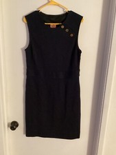 Women "Tory Burch"blk, dark navy sleeveless shift dress., Size Large P.O.