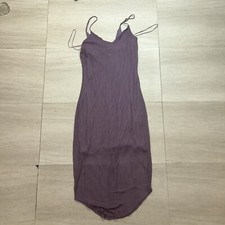 Express Purple Semi Sheer Ribbed Knit Bodycon Midi Slip Cami Dress Medium