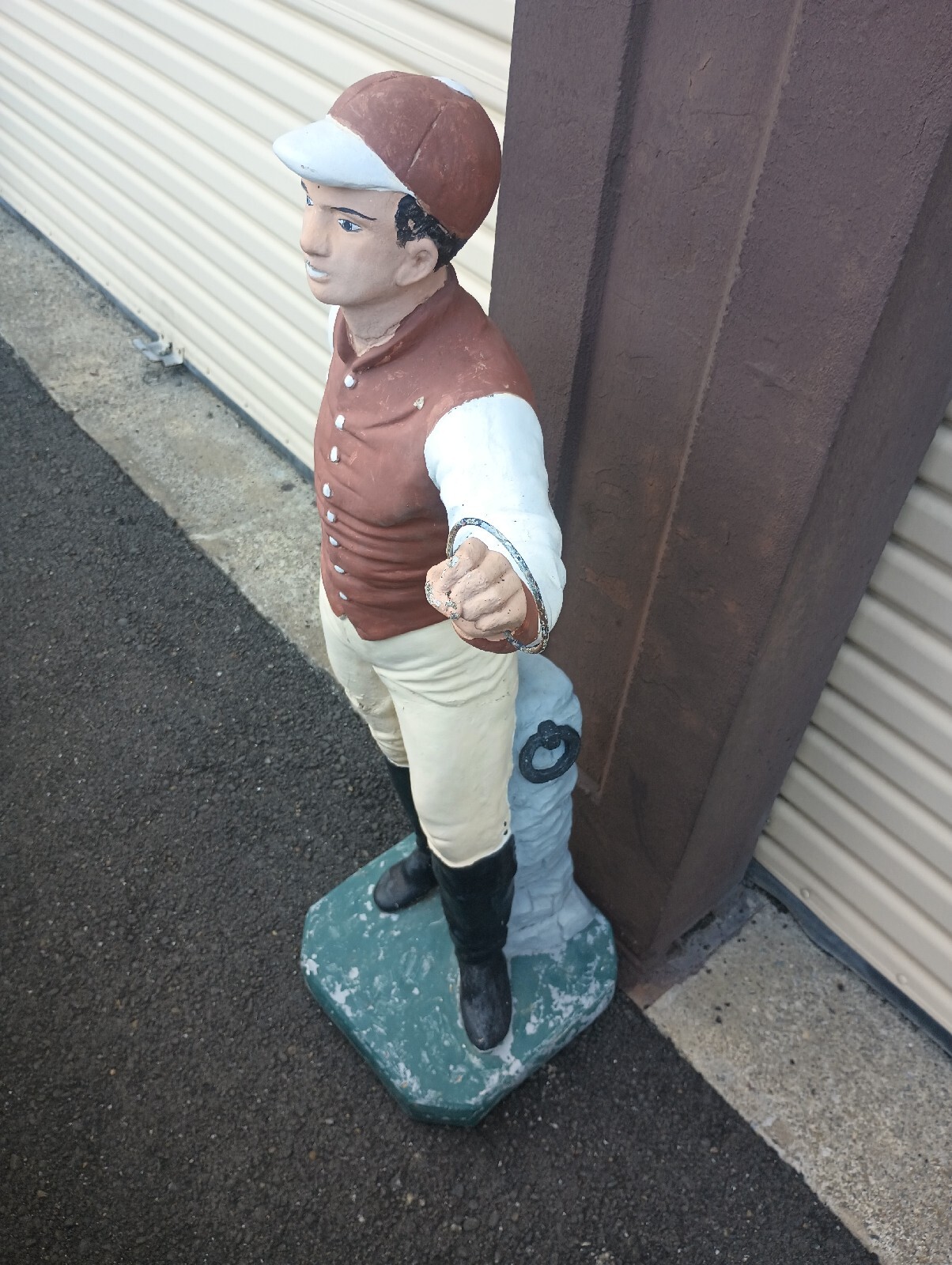 42" Tall Cement Lawn Jockey Hitching Post Antique eBay