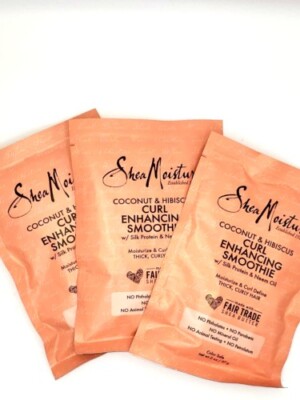 3 PACK Shea Moisture Coconut & Hibiscus Curl Enhancing Smoothie 2oz