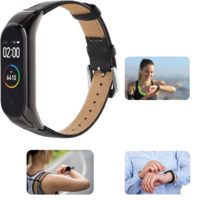 Armband Kompatibel Mit Xiaomi Mi Band 4, Leder, Ersatzband