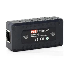 Poe Extender Ethernet Repeater 1 Port 10/100 Ieee802.3af For Security Systems Ip