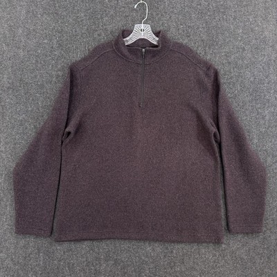 Artefact Sweater Men's XL Purple Black Quarter 1/4 Zip Mock Neck Knit Pullover