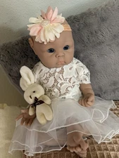 19” Full Silicone Reborn Doll Girl  Floppy Newborn 7.6 lbs & magnetic pacifier 