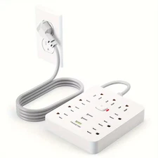 TRANSTON Power strip with Surge Protector, 9 power strip 3 USB Ports,5ft Extensi