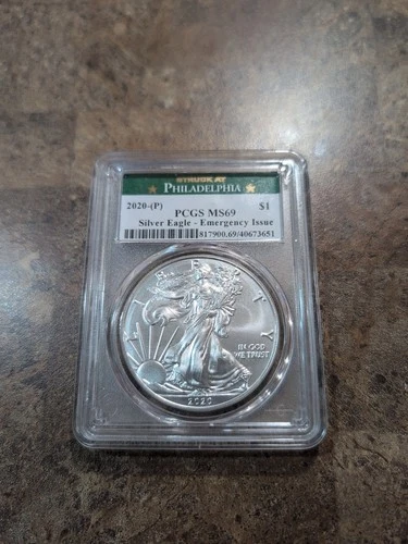 2020 P American Eagle .999 Fine Silver 1oz. Dollar Coin PCGS MS69 Emergency Issu