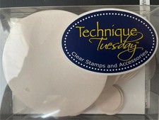 vintage TECHNIQUE TUESDAY TILES stamping surface dimensional CIRCLES 18 piece